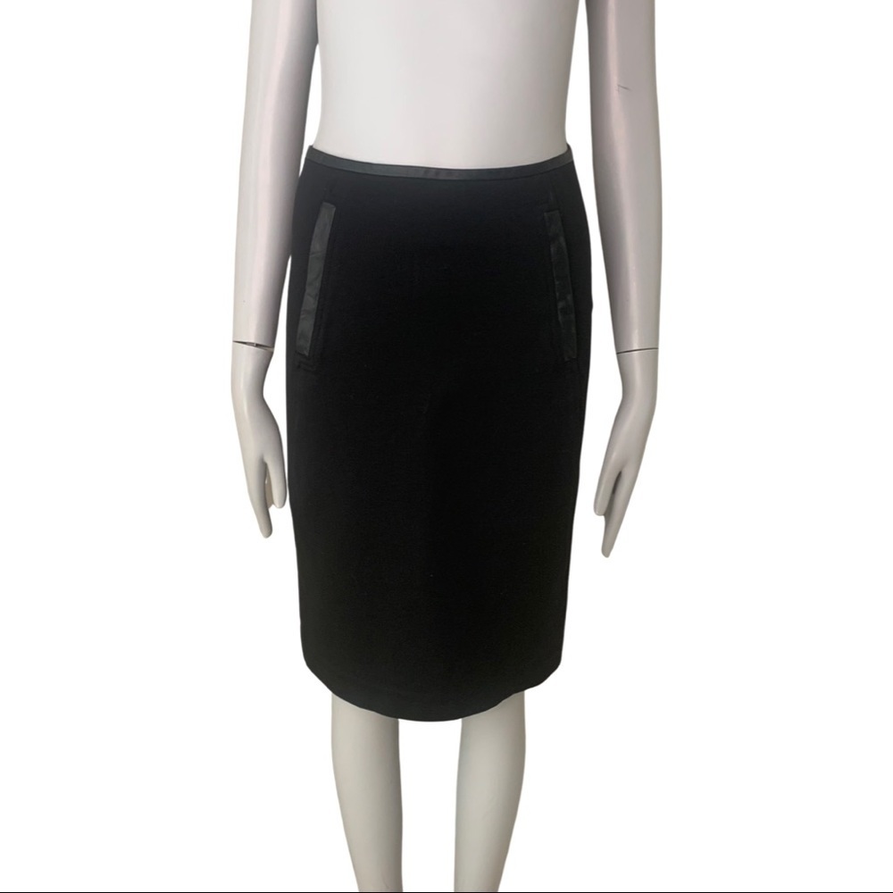 VINCE Black Ponte Knit Pencil Skirt Stretch Size 0